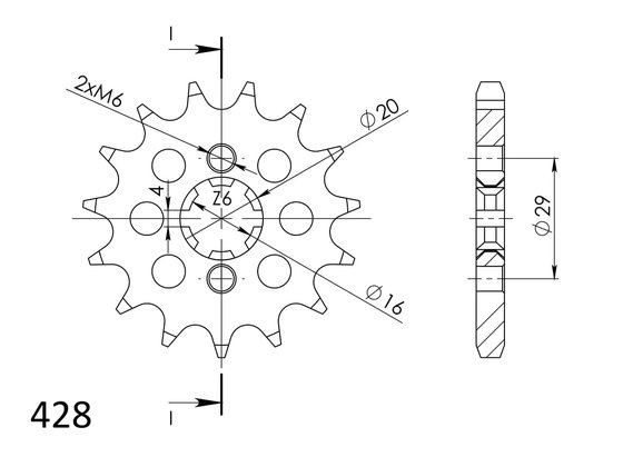 33201-16 Supersprox supersprox / jt front sprocket 425.16