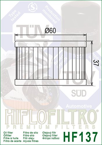 20-HF137 Hiflofiltro oil filter