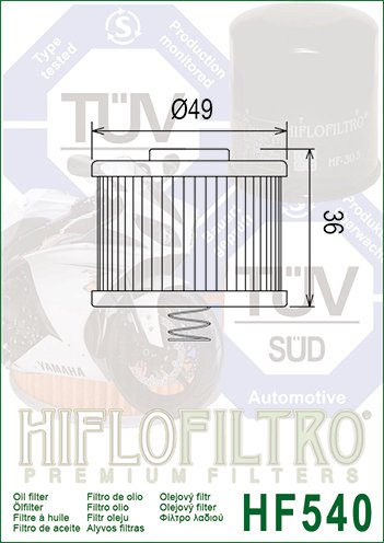 HF540 Hiflofiltro oil filter