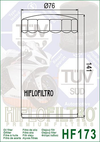 20-HF173C Hiflofiltro hiflo oil filter hf173c chrome