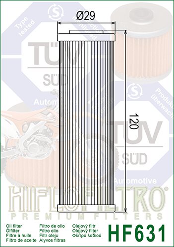 HF631 Hiflofiltro oil filter