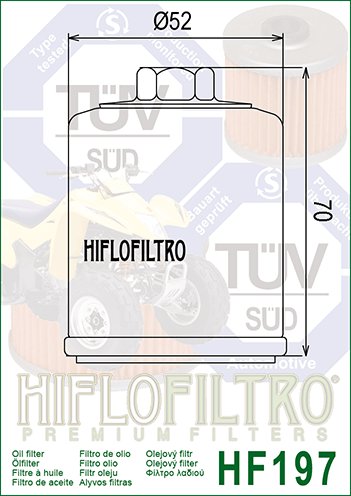 20-HF197 Hiflofiltro hiflo oil filter hf197