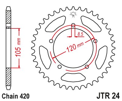 3565M50JT JT Sprockets rear sprocket 50tooth pitch 420 jtr2450