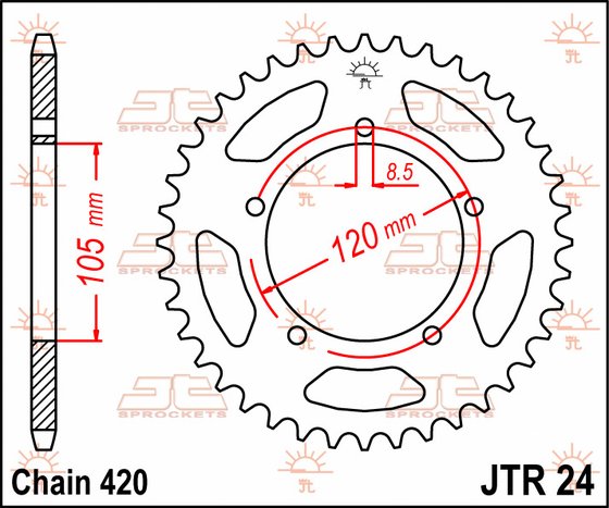 3565M50JT JT Sprockets rear sprocket 50tooth pitch 420 jtr2450