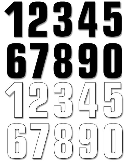 BLACKBIRD RACING "number plate graphics - white #2"