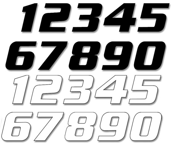 BLACKBIRD RACING "number plate graphics - white"