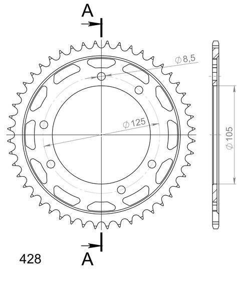 92130-54 Supersprox supersprox / jt rear sprocket 1134.54