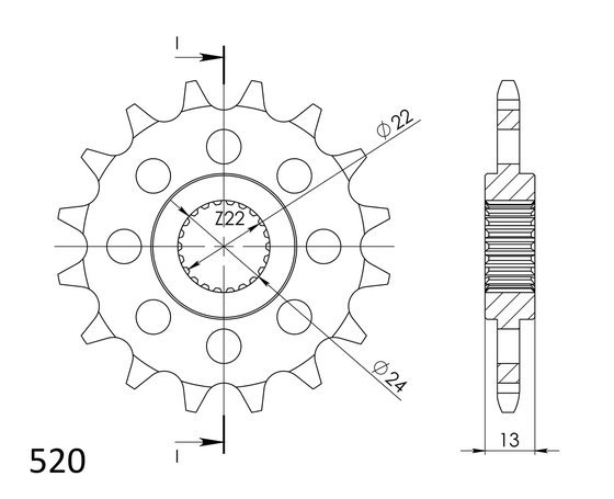 61500-16 Supersprox supersprox front sprocket 1126.16