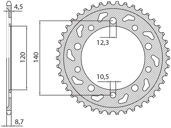 SUN1-5500-42 SUNSTAR SPROCKETS rear sprocket