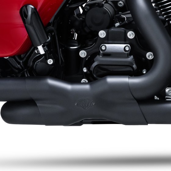 VANCE & HINES black dual headpipe with flanges for harley davidson 2017 and newer models