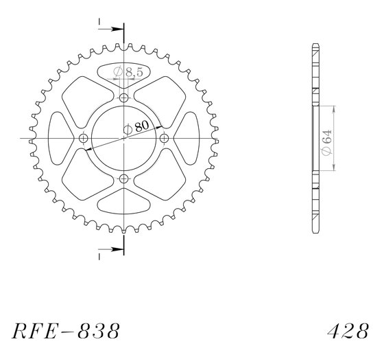 12200-45 Supersprox supersprox / jt rear sprocket 838.45