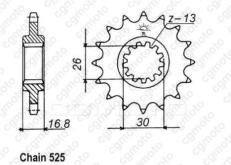 KH079 REGINA 137 zrp 110 rivet link 525 z-ring replacement chain kit with 16t front and 44t rear sprockets - gold