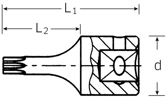 STAHLWILLE 1/4" screwdriver socket t30