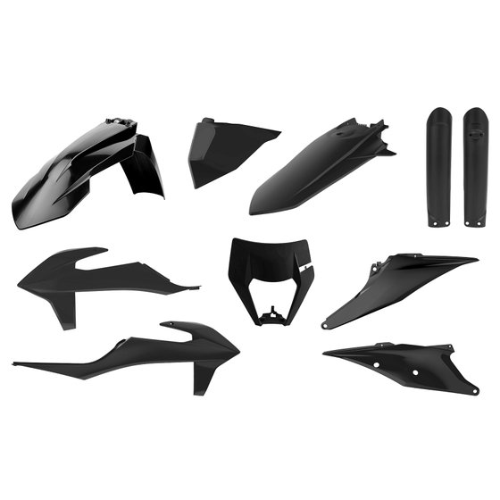 91017 POLISPORT offroad bike bodykit in black for exc/excf 20-23