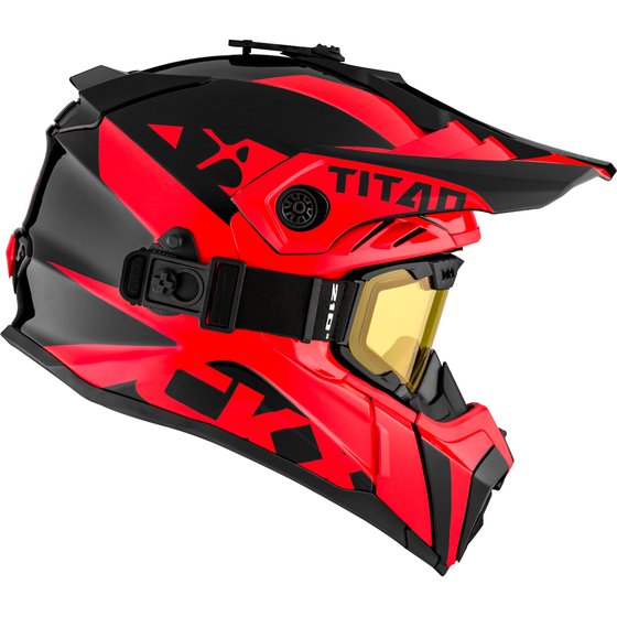 CKX helmet + goggles titan airflow extra red