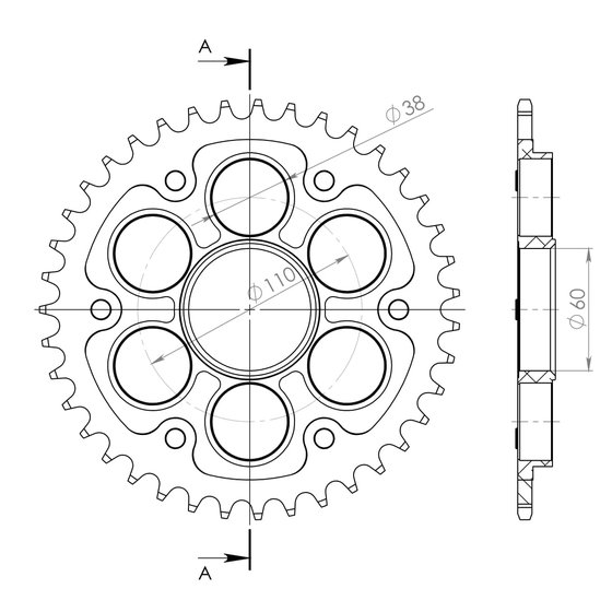 272-737-525-RST-39-0 Supersprox supersprox stealth rear sprocket black 