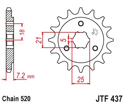 JTF437 JT Sprockets steel front sprocket