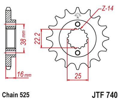 JTF740 JT Sprockets steel front sprocket