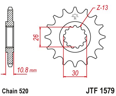 JTF1579 JT Sprockets steel front sprocket