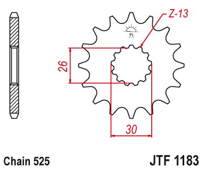 JTF1183 JT Sprockets steel front sprocket