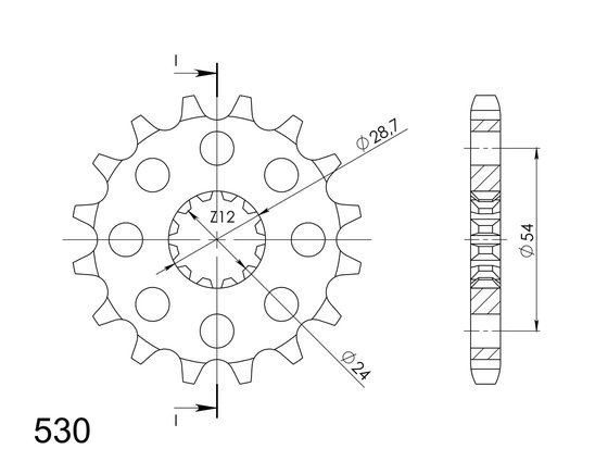 24601S17 Supersprox supersprox front sprocket 517.17rb with rubber bush