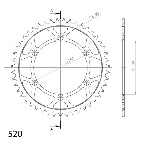 16204-46 Supersprox supersprox / jt rear sprocket 460.46