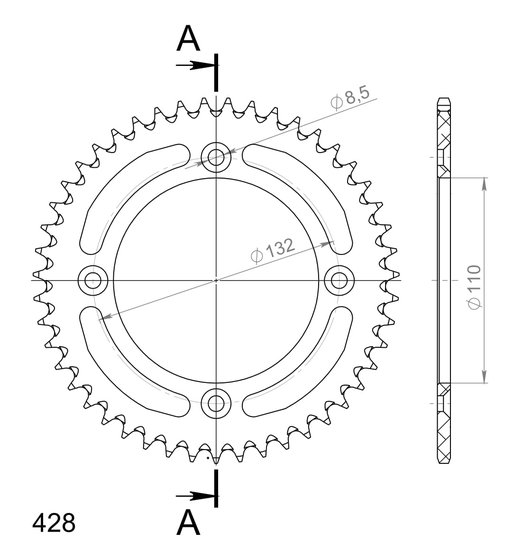 72200AK47 Supersprox supersprox rear sprocket alu ral-898:47 black