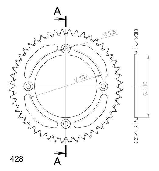 72200AK48 Supersprox supersprox rear sprocket alu ral-898:48 black