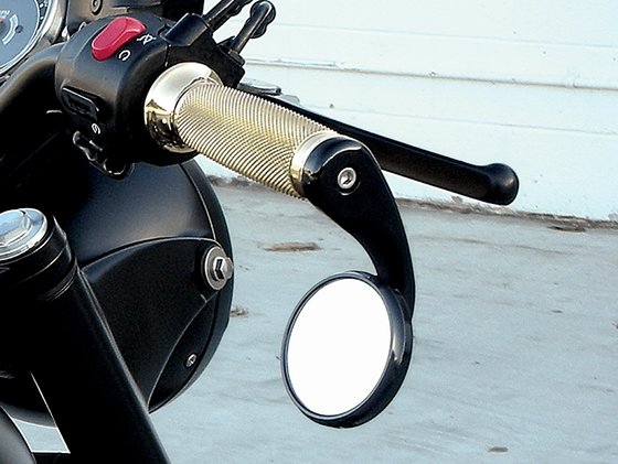 TODD'S CYCLE black bar end mirror (right)