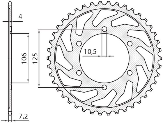 SUN1-4448-49 SUNSTAR SPROCKETS rear sprocket