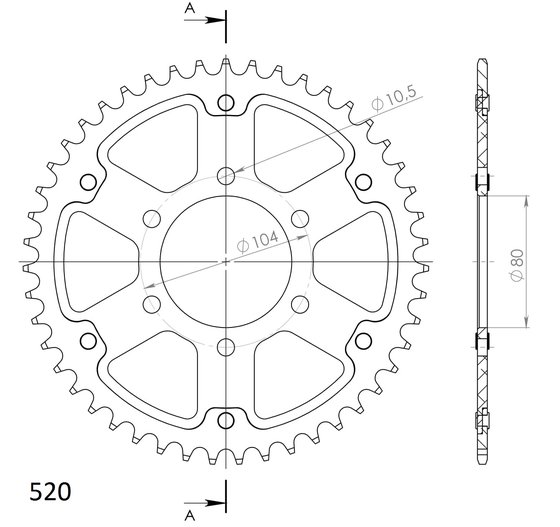 16403R46 Supersprox supersprox stealth rear sprocket red 