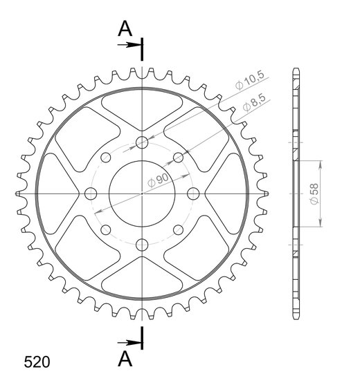 71201-42 Supersprox supersprox / jt rear sprocket 273.42