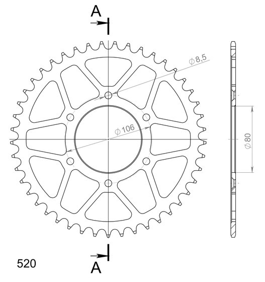 35204-49 Supersprox supersprox / jt rear sprocket 22.49