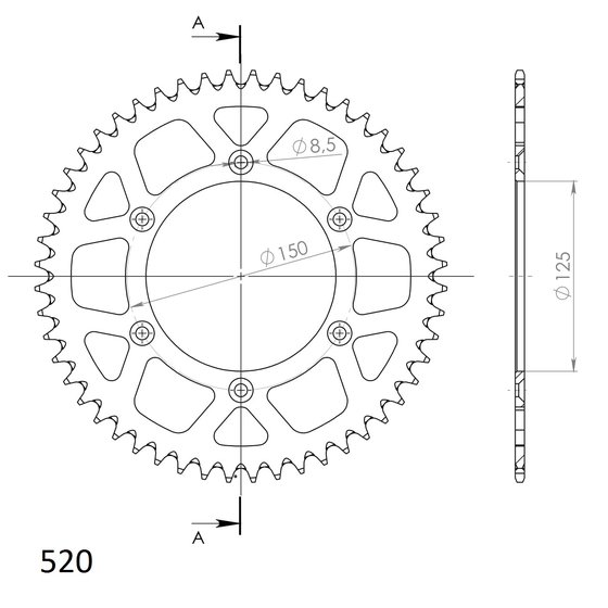 72304AO48 Supersprox supersprox alu rear sprocket ktm/husqv./husab. orange 48