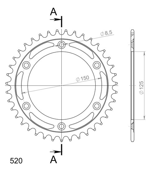 71304-39 Supersprox supersprox steel rear sprocket ktm/husqv./husab. black 39