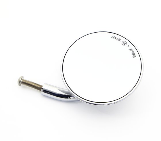 BILTWELL round mirror with mount - chrome