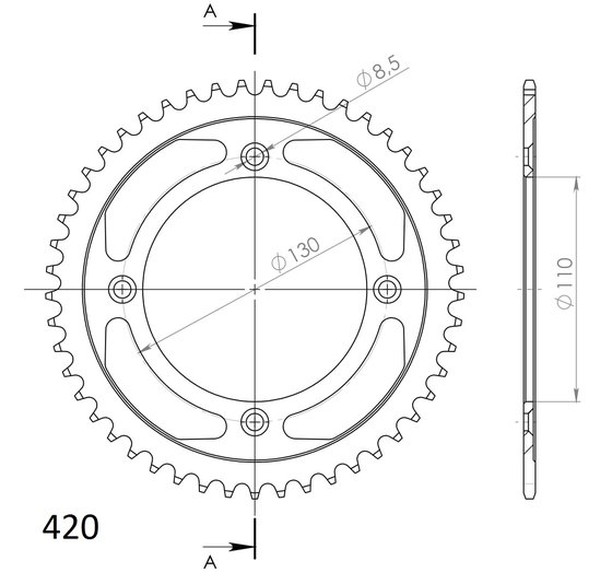 11104-55 Supersprox supersprox steel rear sprocket ho cr85/crf150r 55