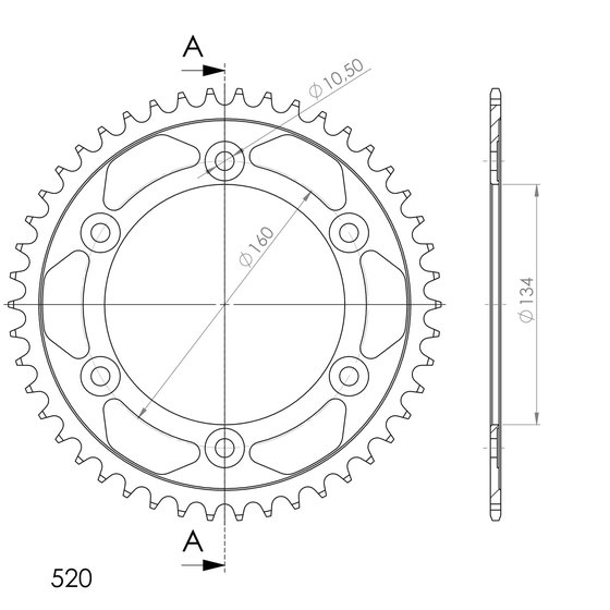 11618-46 Supersprox supersprox steel rear sprocket ho cbr600/1000 (520) black 46