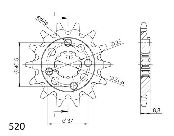 20510-14 Supersprox supersprox / jt front sprocket 1309.14