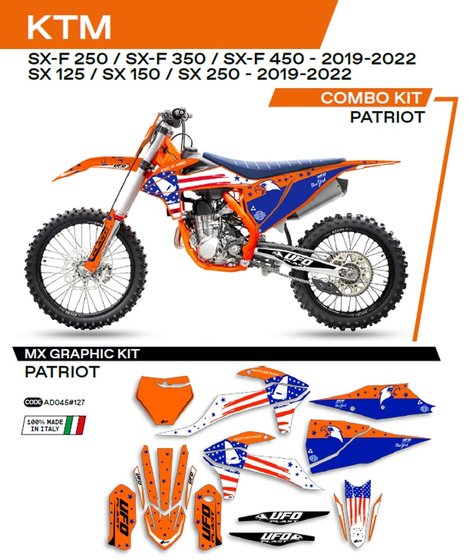 650-AD045-127 UFO ufo graphic kit sx/sx-f 125/450 2019- patriot orange