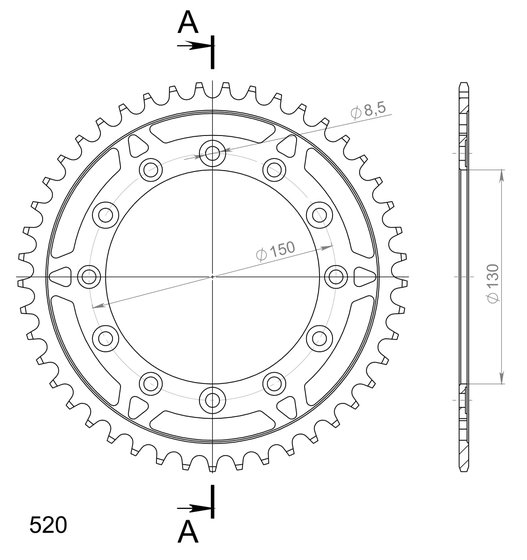 10304-45 Supersprox supersprox / jt rear sprocket 245/2.45