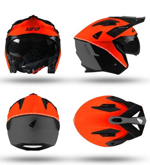 UFO sheratan jet / trial helmet with sunblind