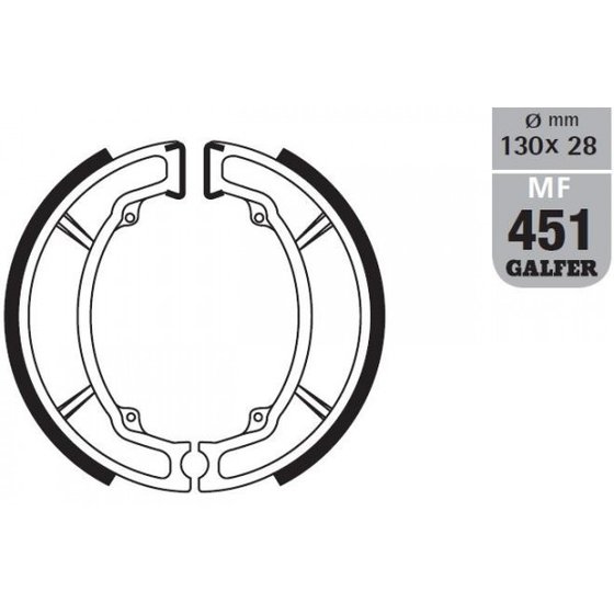 MF451G2165 GALFER rear brake shoes