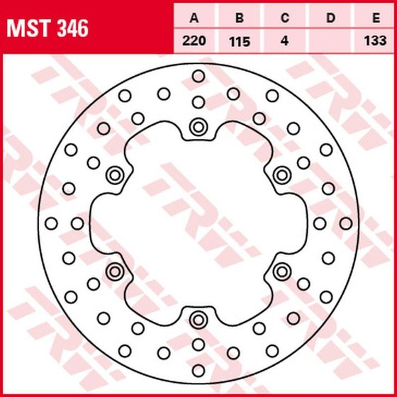 MST346 TRW fixed round brake rotor