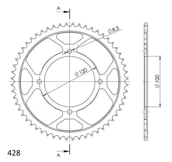 92240-54 Supersprox supersprox / jt rear sprocket 1140.54