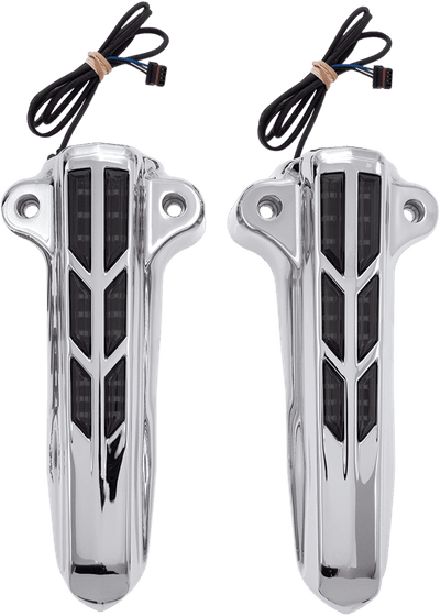 43001 CIRO chrome fork lower leg covers with lights