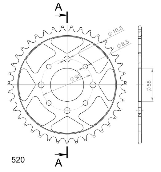 27-2-273-39 Supersprox supersprox / jt rear sprocket 273.39