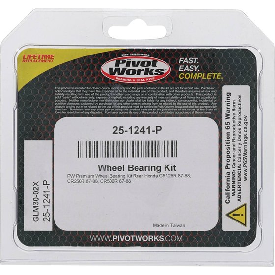 25-1241 All Balls wheel bearing kit rear