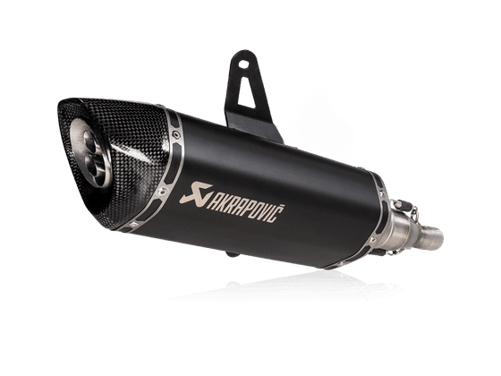 S-IT125SO1-HRTBL AKRAPOVIC black stainless steel slip-on muffler with carbon end cap