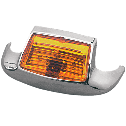 51-0636A-BC344 DRAG SPECIALTIES front fender tip light amber lens chrome